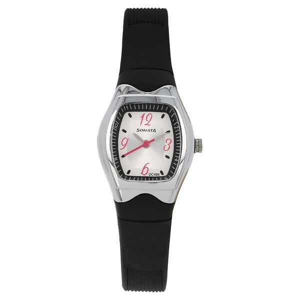 SF Quartz Analog Silver Dial Plastic Strap Watch for Women - image number 0