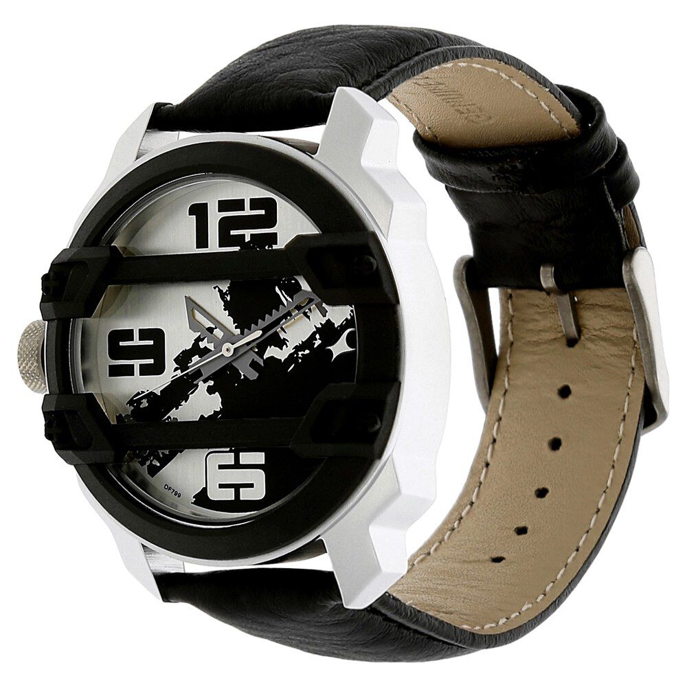 Buy Online Fastrack Quartz Analog Silver Dial Leather Strap Watch for Guys nk3153kl01 Titan