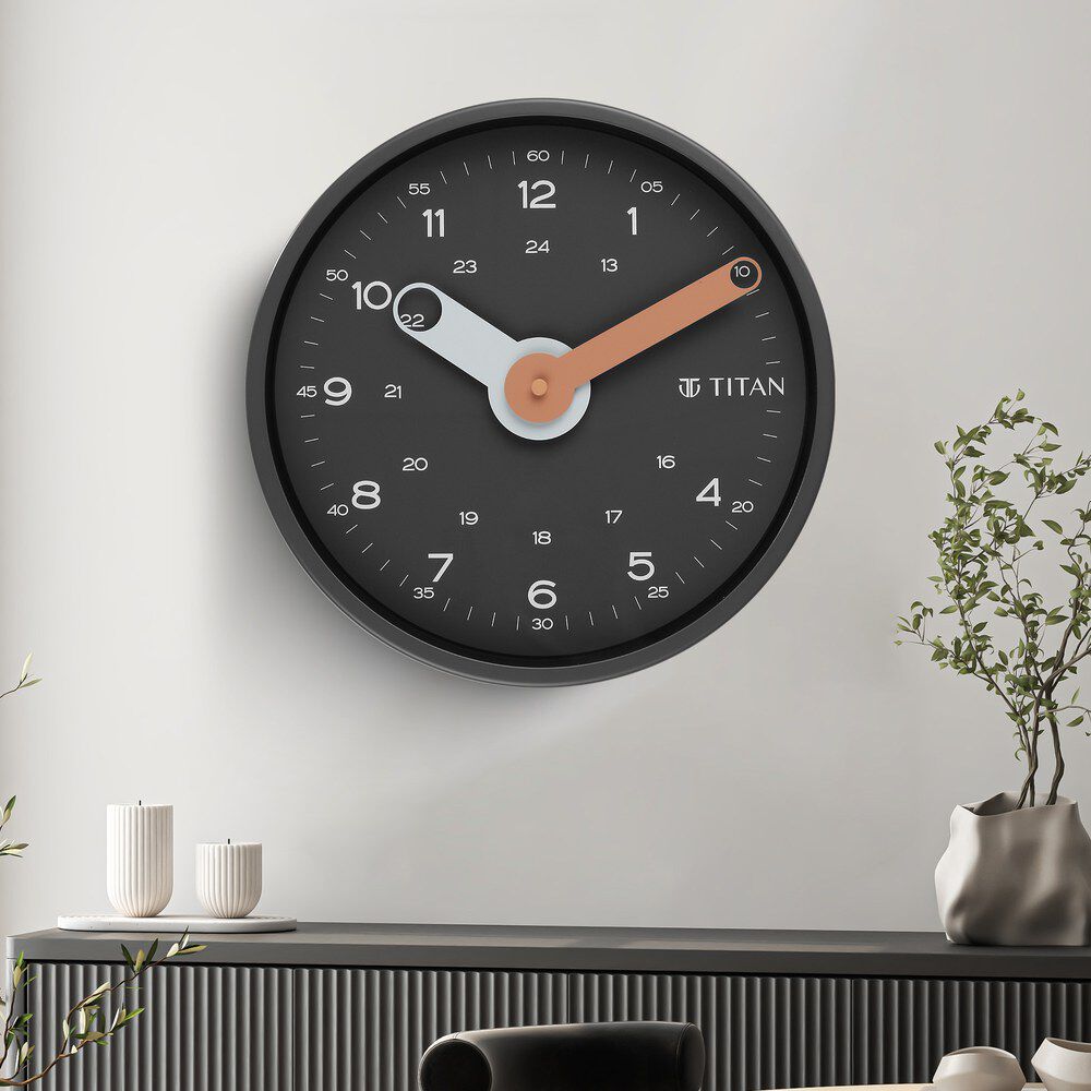 Buy Online Titan Modern Metallo Wall Clock - 25 cm x 25 cm