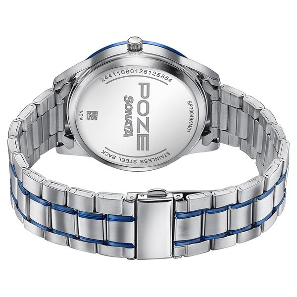 Sonata Poze Quartz Analog Blue Dial Stainless Steel Strap Watch For Men - image number 6