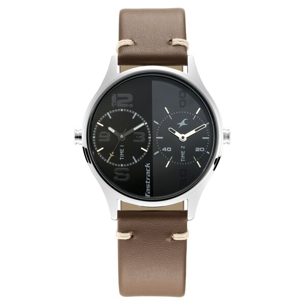 Fastrack Tripster Quartz Analog Bicolour Dial Leather Strap Watch for Guys - image number 1