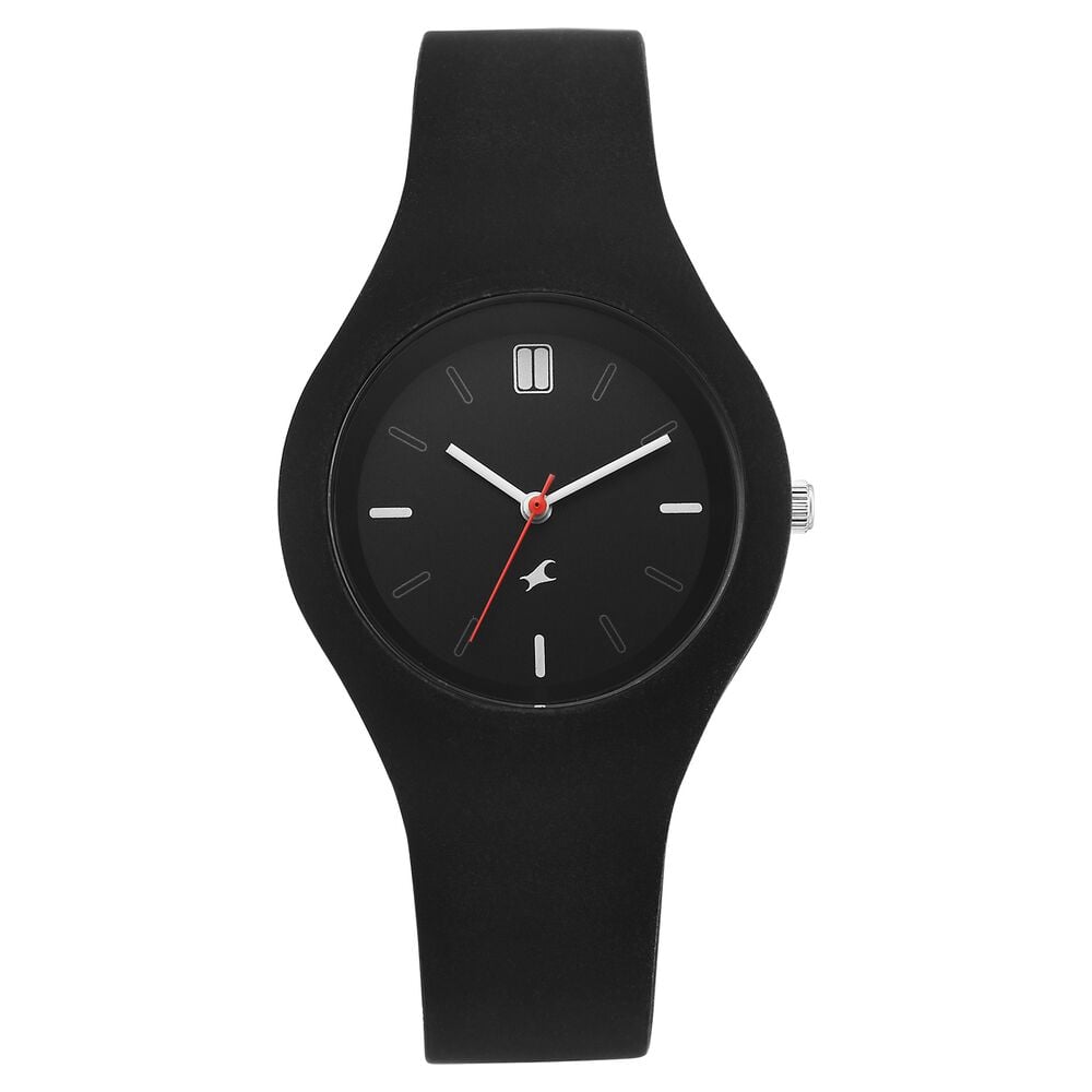 Fastrack Tweens Quartz Analog Black Dial Black Silicone Strap Watch-image-2