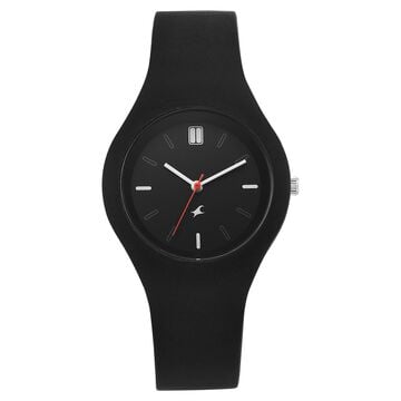 Fastrack Tweens Quartz Analog Black Dial Black Silicone Strap Watch