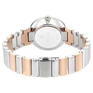 Titan Purple Unending Beauty Mother Of Pearl Analog Stainless Steel Strap watch for Women