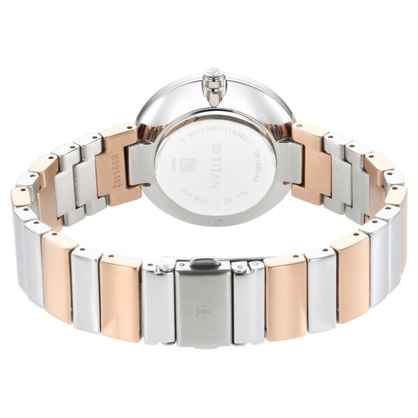 Titan Purple Unending Beauty Mother Of Pearl Analog Stainless Steel Strap watch for Women - image number 4