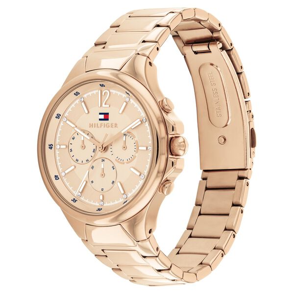 Tommy Hilfiger Gold Dial Golden Stainless Steel Strap Watch for Women - image number 1