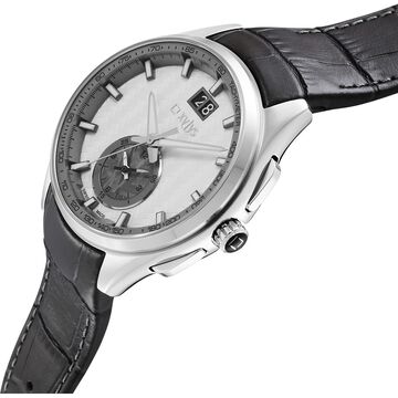 Xylys Swiss Chronograph Grey Leather Strap White Dial Watch For Men