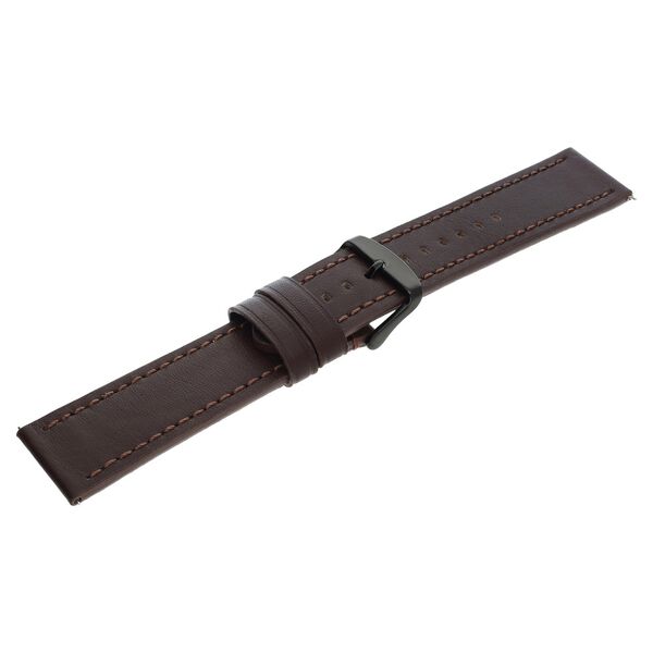 24 mm Brown Genuine Leather Strap for Men - image number 3