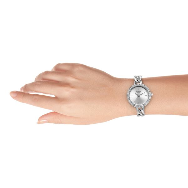 Titan Raga Showstopper Quartz Analog Silver Dial Metal Strap Watch for Women - image number 5