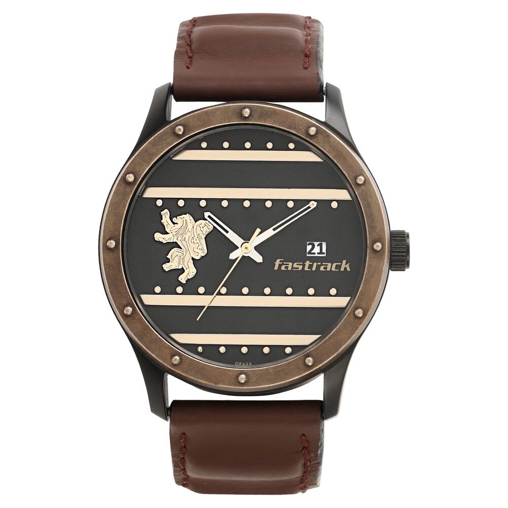 【Ma-got】 Buy Online Fastrack Game Of Thrones Quartz Analog with Date Black