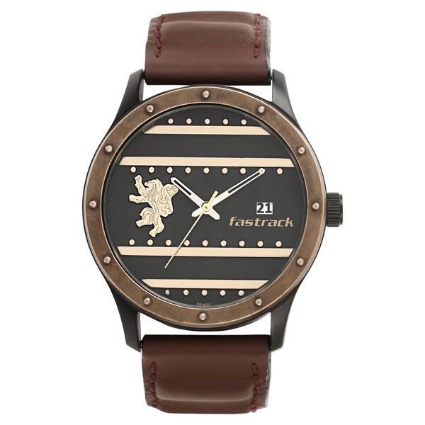 Fastrack Game Of Thrones Quartz Analog with Date Black Dial Leather Strap Watch for Guys - image number 0