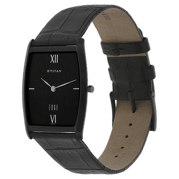 Titan Quartz Analog Black Dial Leather Strap Watch for Men