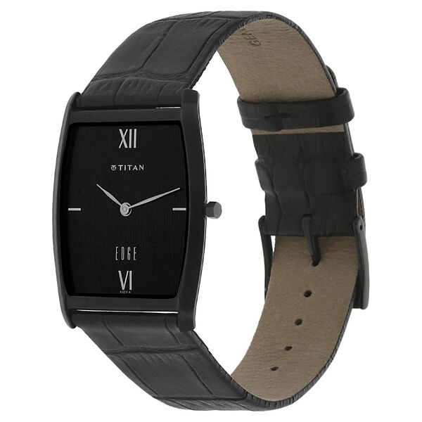 Titan Quartz Analog Black Dial Leather Strap Watch for Men - image number 1