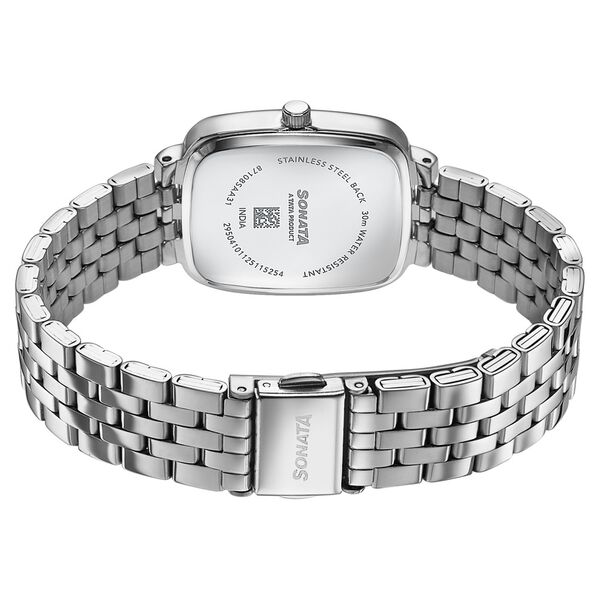 Sonata Festive Quartz Analog Mother Of Pearl Dial Silver Metal Strap Watch For Women - image number 5