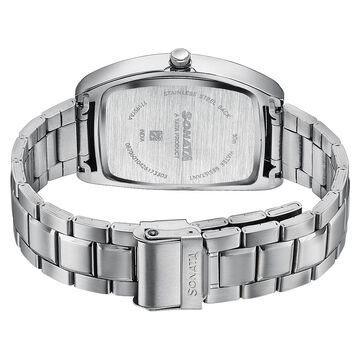 Sonata Ascent White Textured Tonneau Watch for Men