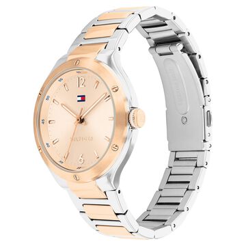Tommy Hilfiger Quartz Analog Rose Gold Dial Multicoloured Stainless Steel Strap Watch For Women