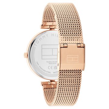Tommy Hilfiger Quartz Analog Rose Gold Dial Rose Gold Stainless Steel Strap Watch for Women