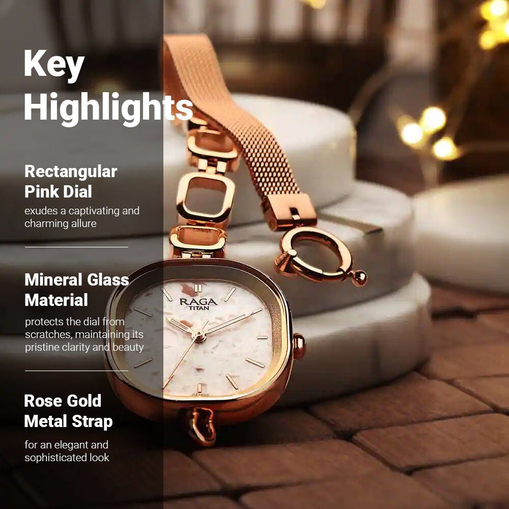 Titan metal round womens watch deals