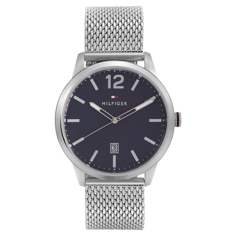 Tommy Hilfiger Quartz Analog with Date Blue Dial Stainless Steel Strap Watch for Men