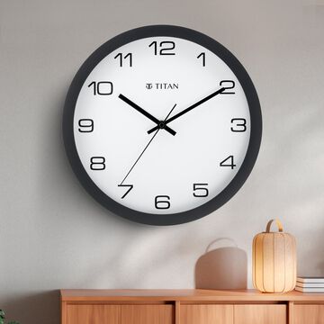 Titan Tranquil Modern 30cm White Wall Clock with Silent Sweep Tech for the Serene Home