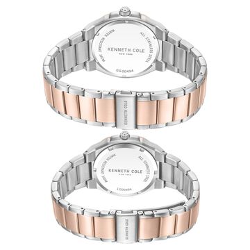 Kenneth Cole Kenneth Cole Quartz Analog Grey Dial With Rose Gold Stainless Steel Strap Watch for Couple
