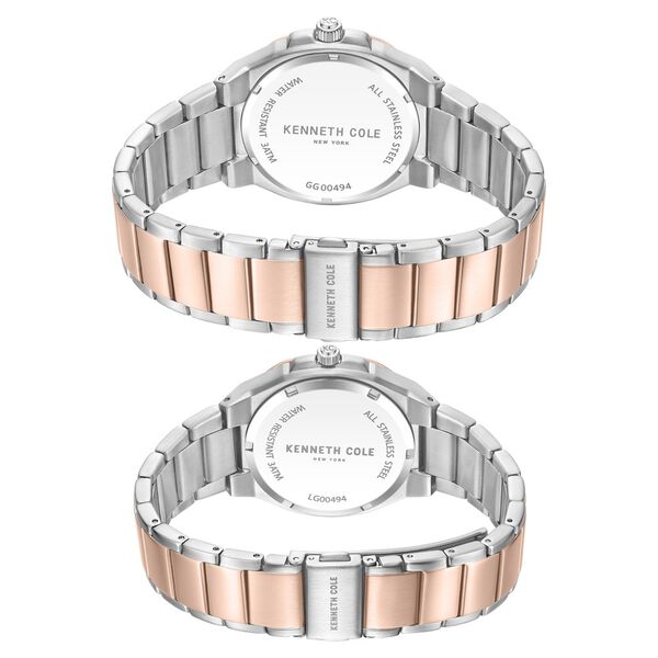 Kenneth Cole Kenneth Cole Quartz Analog Grey Dial With Rose Gold Stainless Steel Strap Watch for Couple - image number 5