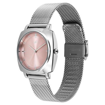 Fastrack Stunners X Quartz Analog Pink Dial Stainless Steel Strap Watch For Girls
