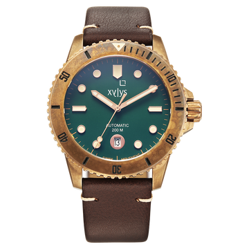 Xylys Mariana Swiss Analog with Date Green Dial Geniune Leather Strap Watch For Men