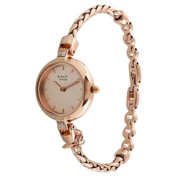 Titan Raga Espana Rose Gold Dial Women Watch With Metal Strap - image number 1