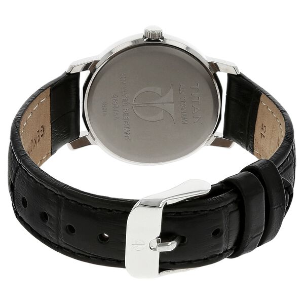 Titan Quartz Analog Black Dial Leather Strap Watch for Women - image number 3