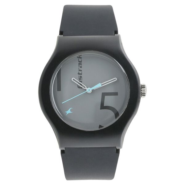 Buy Online Fastrack Quartz Analog Black Dial Silicone Strap Watch