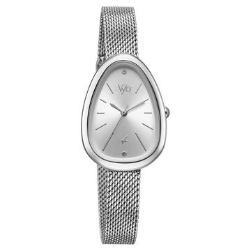 Vyb Prodigy By Fastrack Quartz Analog Silver Dial Metal Strap Watch For Girls