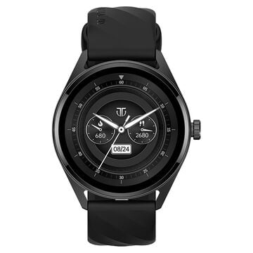Titan Crest with 3.63 cm AMOLED Display with AOD, Functional Crown, BT Calling, Premium Smartwatch with Black Strap