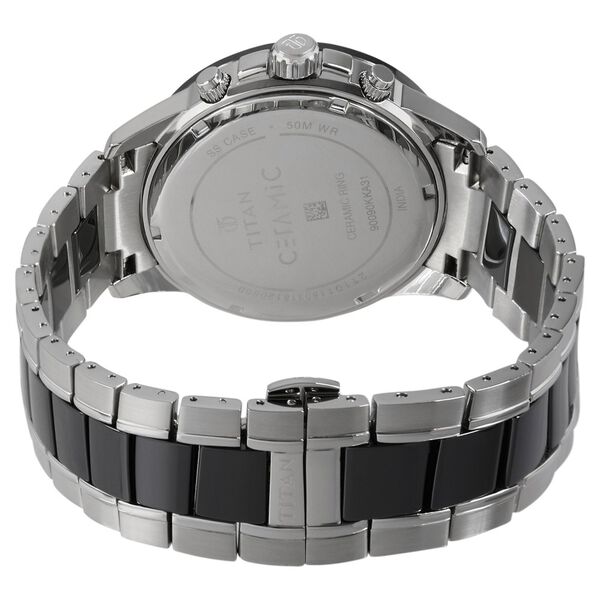 Titan Ceramics Black Dial Chronograph Stainless Steel and Ceramic Strap watch for Men - image number 4