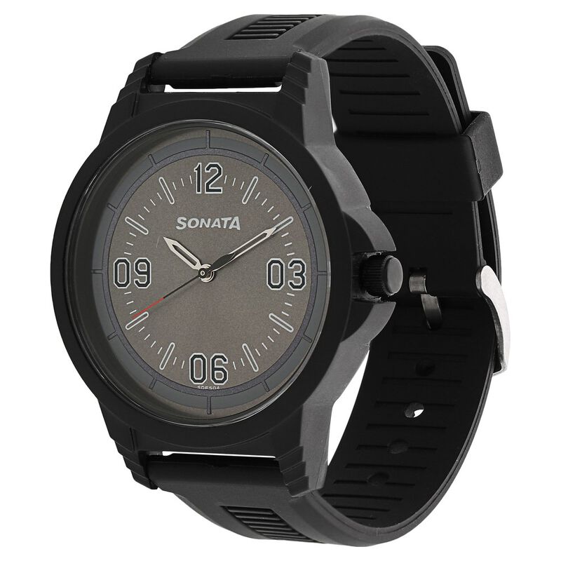 Sonata Quartz Analog Grey Dial Plastic Strap Watch for Men - image number 1