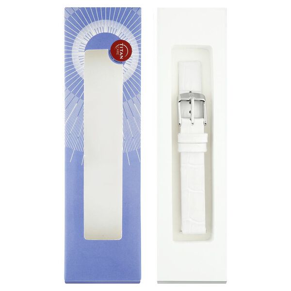 16 mm White Genuine Leather Strap for Women - image number 7