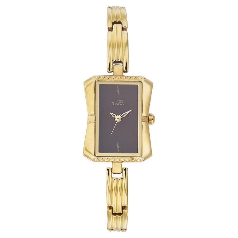 Titan Quartz Analog Maroon Dial Metal Strap Watch for Women