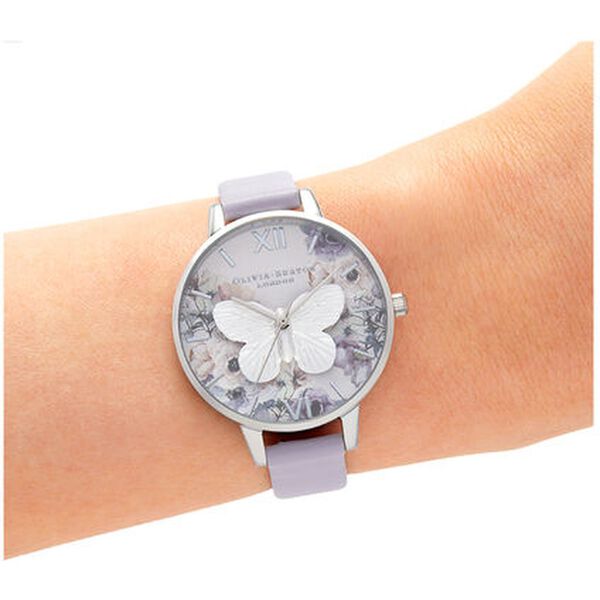 Olivia Burton Quartz Analog Multicoloured Dial Leather Strap Watch for Women - image number 3