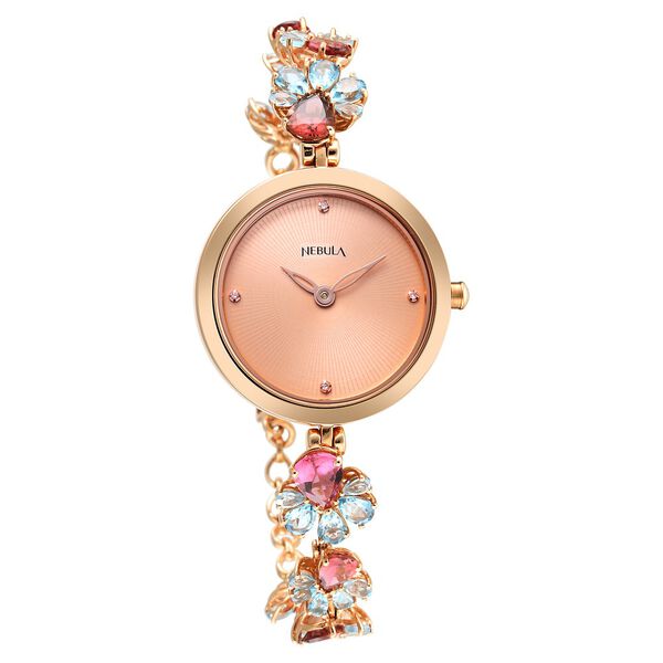 Titan Nebula Jewels 18k Rose Gold Analog with Diamonds studded Indices Watch for Women - image number 0