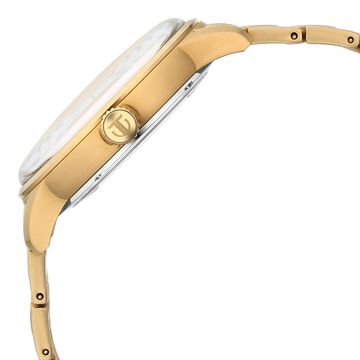 Titan Golden Heart Skeletal Automatic Analog with Silver Dial Yellow Gold Stainless Steel Strap Watch for Men