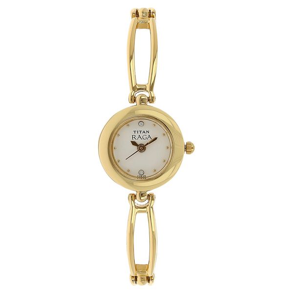Titan Quartz Analog White Dial Metal Strap Watch for Women - image number 0