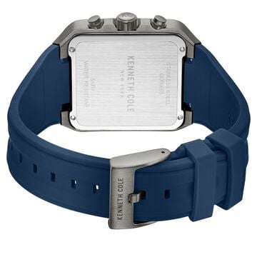 Kenneth Cole Quartz Chronograph Blue Dial Blue Silicone Strap Watch For Men