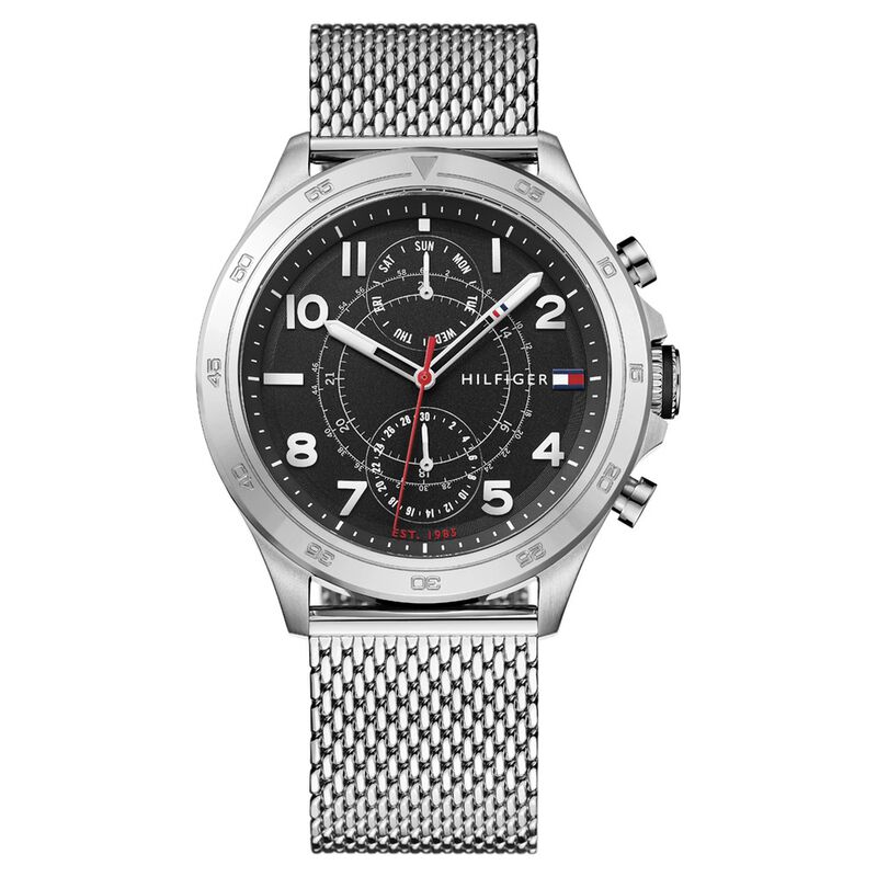 Tommy Hilfiger Quartz Multifunction Black Dial Metal Strap Watch for Men - image number 0
