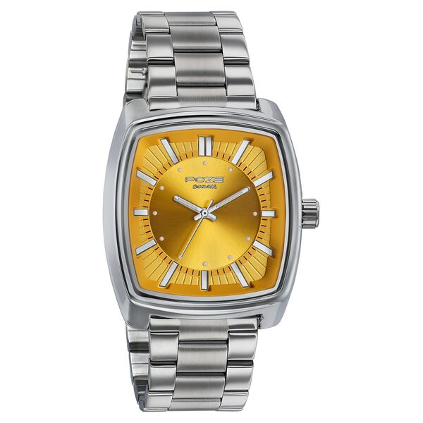 Poze Poze Quartz Analog Mustard Dial Silver Metal Strap Watch For Men - image number 2