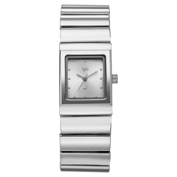 Vyb Successor By Fastrack Quartz Analog Silver Dial Silver Metal Strap Watch For Girls - image number 1