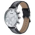 Sonata Festive Quartz Multifunction Silver Dial Black Leather Strap Watch For Men - image number 2