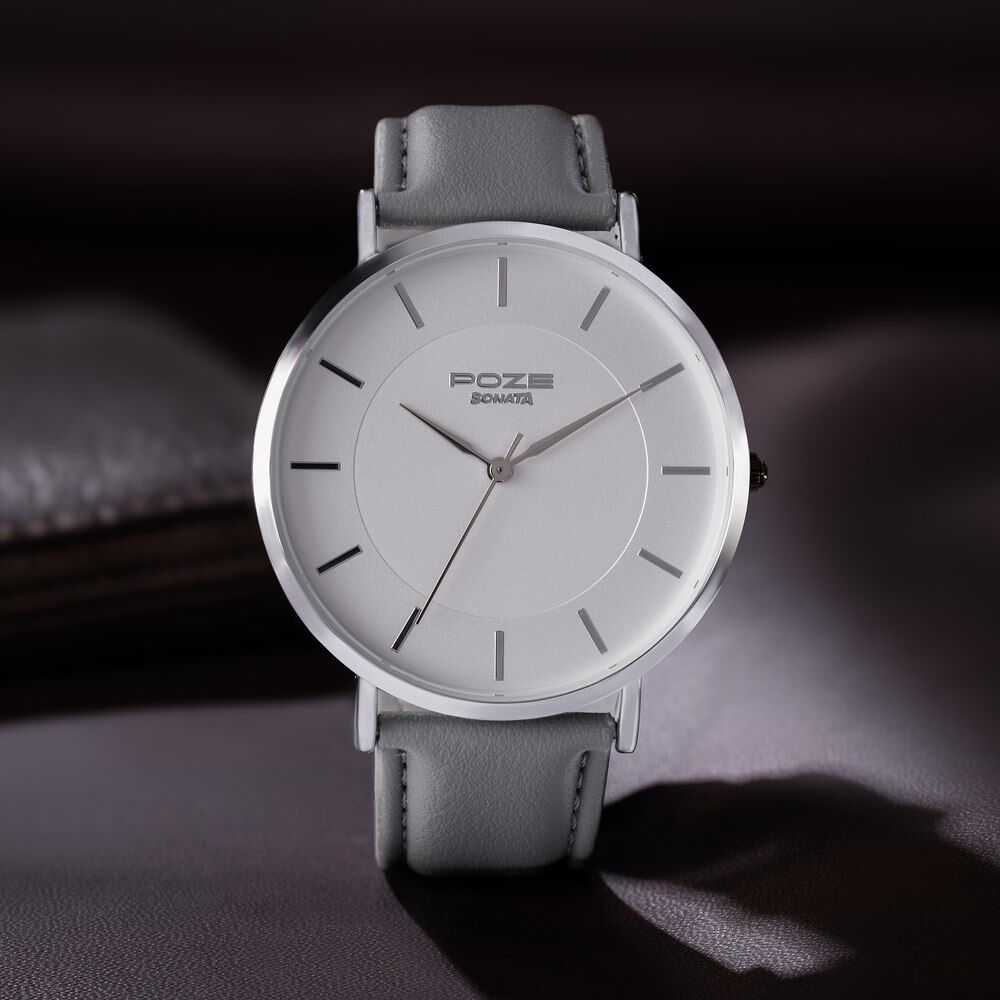 Silver watch white face mens online