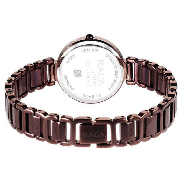 Titan Raga Delight Quartz Analog Brown Dial Brown Metal Strap Watch For Women - image number 6