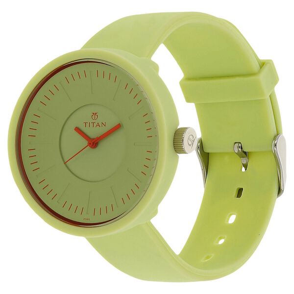 Titan Quartz Analog Green Dial Plastic Strap Watch for Women - image number 1