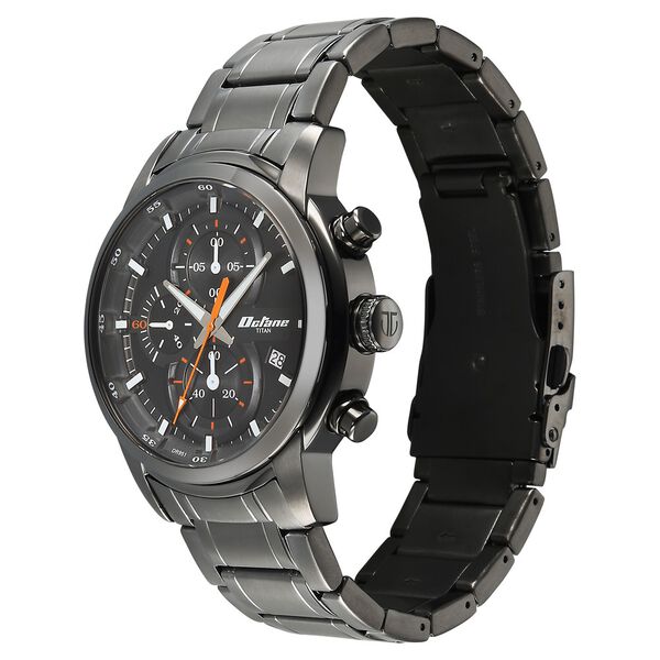 Titan Octane Primal Quartz Chronograph Grey Dial Grey Stainless Steel Strap Watch For Men - image number 4